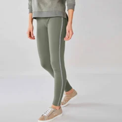 Legging uni bande côté brillante, maille