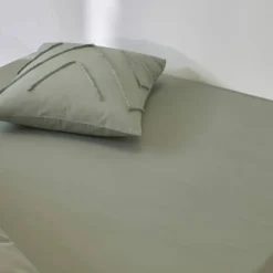 Linge de lit Amezia finition tufté en relief - coton lavé 57 fils/cm²