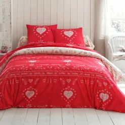 Linge de lit Anceny imprimé coeur - coton