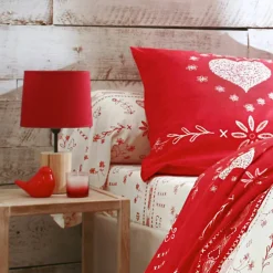 Linge de lit Anceny imprimé coeur - coton
