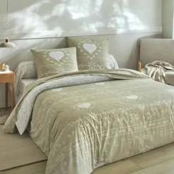 Linge de lit Anceny imprimé coeur - coton