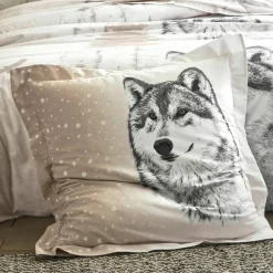 Linge de lit Artic imprimé chien-loup - coton