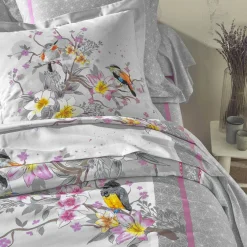 Linge de lit Birdy en coton imprimé oiseaux