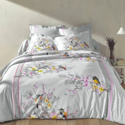 Linge de lit Birdy en coton imprimé oiseaux