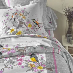 Linge de lit Birdy en coton imprimé oiseaux