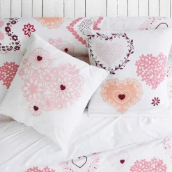 Linge de lit Candice en coton imprimé cœurs