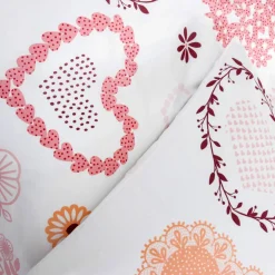 Linge de lit Candice en coton imprimé cœurs