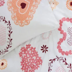 Linge de lit Candice en coton imprimé cœurs
