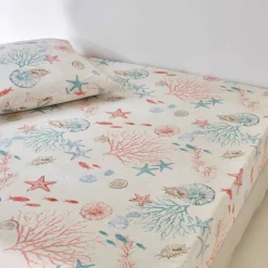 Linge de lit Coraux en coton imprimé