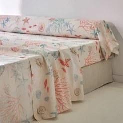 Linge de lit Coraux en coton imprimé