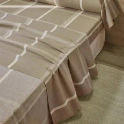 Linge de lit César en coton imprimé carreaux