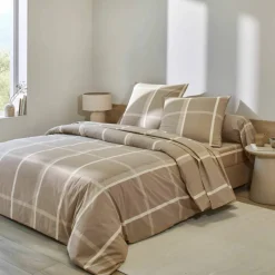 Linge de lit César en coton imprimé carreaux