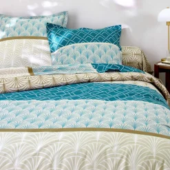 Linge de lit Eddy en coton à motifs graphiques