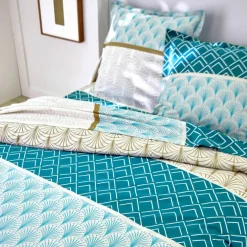 Linge de lit Eddy en coton à motifs graphiques