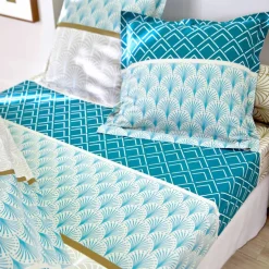 Linge de lit Eddy en coton à motifs graphiques