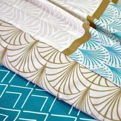 Linge de lit Eddy en coton à motifs graphiques