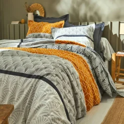 Linge de lit Eddy en coton à motifs graphiques