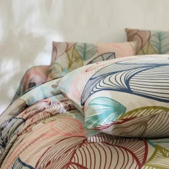 Linge de lit Elsa en polycoton à motifs feuilles