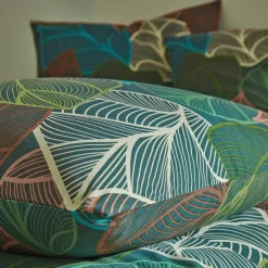 Linge de lit Elsa en polycoton à motifs feuilles