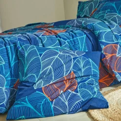 Linge de lit Elsa en polycoton à motifs feuilles