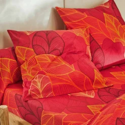 Linge de lit Elsa en polycoton à motifs feuilles