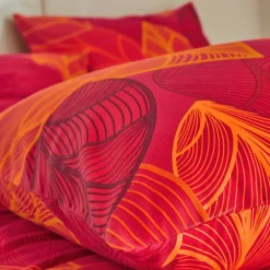 Linge de lit Elsa en polycoton à motifs feuilles