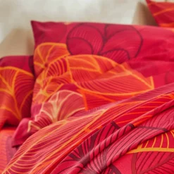 Linge de lit Elsa en polycoton à motifs feuilles