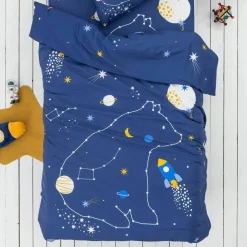 Linge de lit enfant imprimé Voie lactée - coton