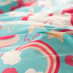 Linge de lit enfant à motif Licorne en coton biologique(**)