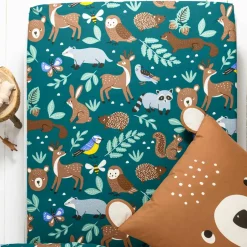 Linge de lit enfant à motifs Ourson en coton biologique(**)