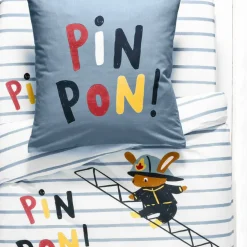 Linge de lit enfant à motifs Pompiers en coton