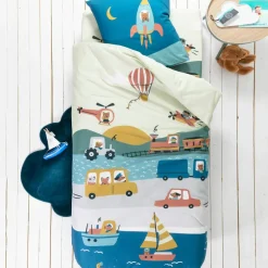 Linge de lit enfant Trafic imprimé voitures - coton