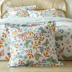 Linge de lit Envolée en coton à motifs papillons