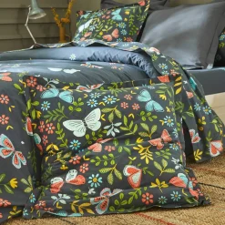 Linge de lit Envolée en coton à motifs papillons