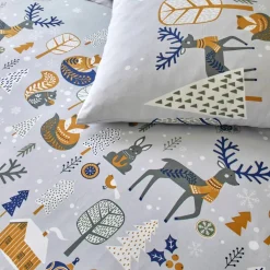 Linge de lit Forêt, en coton imprimé