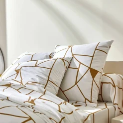 Linge de lit Geoffroy en coton à motifs graphiques