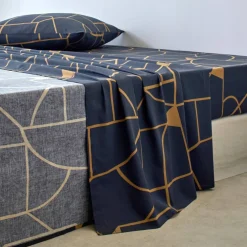 Linge de lit Geoffroy en coton à motifs graphiques