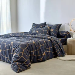 Linge de lit Geoffroy en coton à motifs graphiques