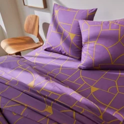 Linge de lit Geoffroy en coton à motifs graphiques