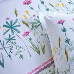 Linge de lit Julie en coton imprimé herbier