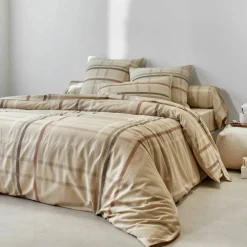 Linge de lit Karl imprimé écossais, en coton
