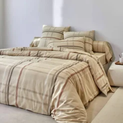 Linge de lit Karl imprimé écossais, en flanelle