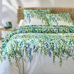 Linge de lit Léonie en coton imprimé végétal