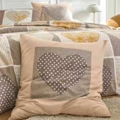 Linge de lit Lovely en coton imprimé coeurs