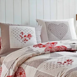 Linge de lit Lovely en flanelle imprimé coeurs
