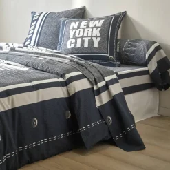 Linge de lit Manhattan en polycoton imprimé New-York