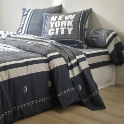 Linge de lit Manhattan en polycoton imprimé New-York