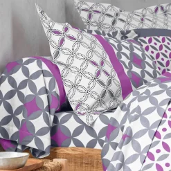 Linge de lit Marlow en coton motifs géométriques