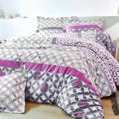 Linge de lit Marlow en coton motifs géométriques