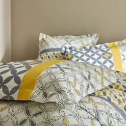 Linge de lit Marlow en coton motifs géométriques